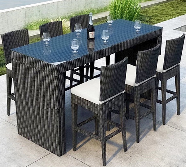 Ghế bar nhựa giả mây quán cafe GBN02