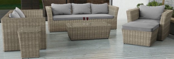 Bộ bàn ghế sofa mây nhựa ngoài trời