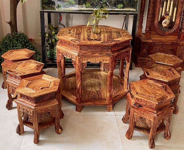 Bộ bàn phòng khách hình đôn hình lục giác BTG7