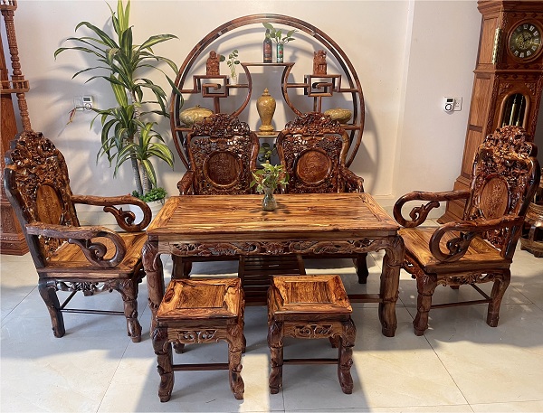 Bộ bàn ghế phòng khách gỗ Cẩm tự nhiên BTG8