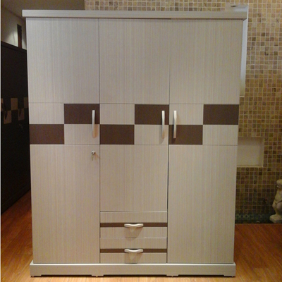Tủ quần áo gỗ 160cm phủ Simili 3 cánh, 3 buồng chính, một ngăn kéo