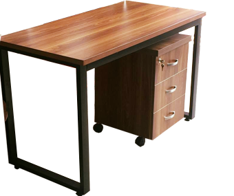 Bàn chân sắt sơn tĩnh điện có tủ để đồ di động 3 ngăn
