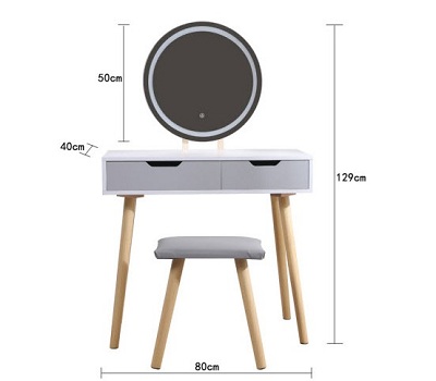 Bàn phấn trang điểm gương lật gỗ ép 60cm BP16 Gỗ ép Vân sồi...