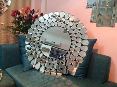 Gương treo tường nghệ thuật gương trang trí đuôi công 90cm x 900mm