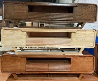 Kệ tivi dáng thuyền khung gỗ sồi hiện đại KTV120 Rộng 160 ~ 180 ~ 200cm