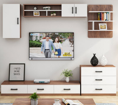 Kệ tivi gỗ ép 2m8 vân gỗ sồi KTV82 Rộng 280 x Sâu 40 (cm) Gỗ ép MDF