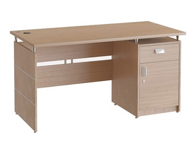 Bàn học hộc liền 1 ngăn kéo 1 cánh mở Vân sồi BHV104 HR120SHL-HR140SHL
