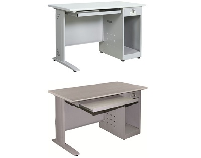 Bàn làm việc mặt gỗ công nghiệp chân thép sơn tĩnh điện BHV74 mặt gỗ Lamilate, chân thép sơn tĩnh điện có khay bàn phím liền một hộc cố định để máy tính TH12