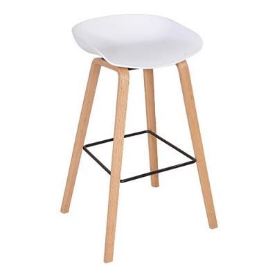 Ghế quầy bar khung gỗ kết hợp thép sơn tĩnh điện GQB02 màu Trắng, nâu, đen Rộng 525 x Sâu 480 x Cao 850 mm khung gỗ kết hợp thép sơn tĩnh điện, Đệm nhựa SB37