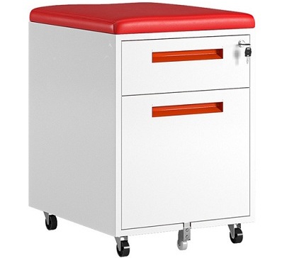 Tủ sắt di động sơn tĩnh điện màu trắng 2 ngăn kéo TDN34 HS3