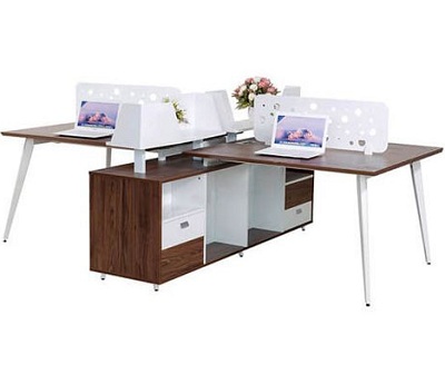Bàn làm việc Module 4 người Màu trắng, vàng BHV159 Vách ngăn thép LUXMD03C10