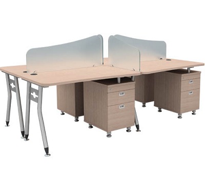 Bàn làm việc thiết kế chữ nhật bốn người BHV178 2 người một dãy hrmd06