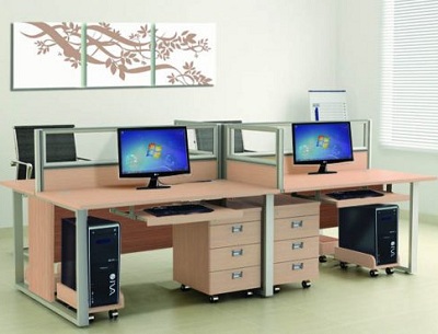 Cụm bàn văn phòng chữ nhật 4 người ngồi BHV177 dãy 2 người ngồi hrmd05