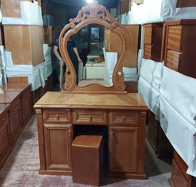 Bàn phấn cổ điển gỗ xoan đào BP39 kích thước Rộng 1000 3 ngăn kéo