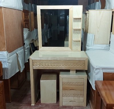 Bàn phấn gỗ verneer sồi 3 ngăn kéo