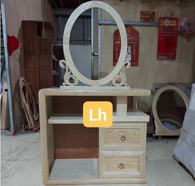 Bàn gỗ sồi verneer 2 ngăn kéo 1 đợt ngang BP71