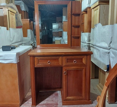 Bàn trang điểm gỗ xoan đào verneer gương chữ nhật BP52
