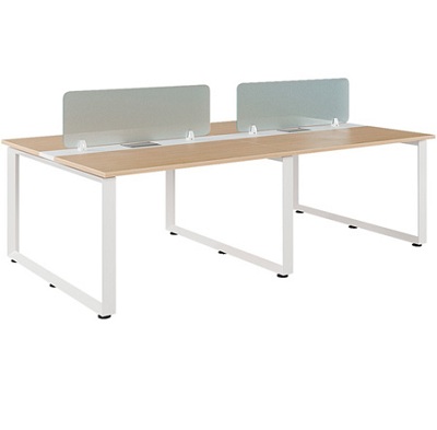 Bàn làm việc văn phòng ngồi theo cụm Màu trắng, vàng BHV162 HRMD07H1