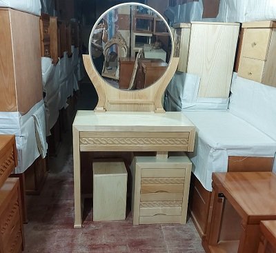 Bàn trang điểm gỗ verneer sồi hiện đại