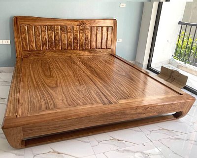 Giường ngủ gỗ hương xám chân quỳ 1m8