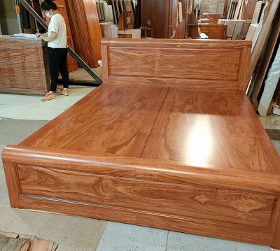 Giường ngủ gỗ verneer chắc cao cấp GN58 Gỗ Veneer chắc tự nhiên