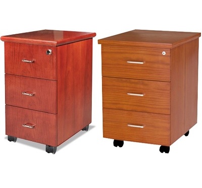 Hộc bàn làm việc gỗ công nghiệp 3 ngăn khóa dàn màu Nâu đỏ TDN64 M3DV1