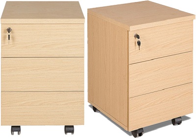 Tủ di động 3 ngăn kéo tay nắm vát cạnh TDN63