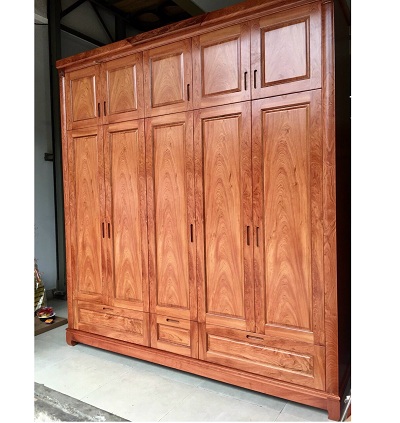 Tủ quần áo gỗ Hương Đá 5 cánh 2 tầng GTQA60