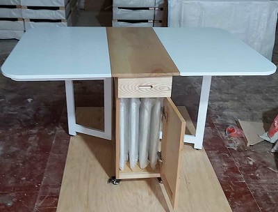 Bộ bàn ăn thông minh gấp gọn gỗ tần bì PA67 gỗ Verner sồi tần Bì