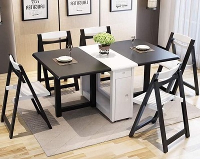 Bàn ghế ăn thông minh gấp gỗ tự nhiên PA70
