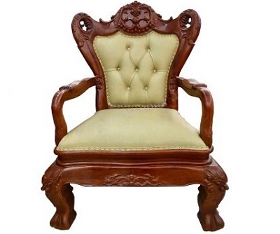 Ghế chủ tọa gỗ tự nhiên GHT47 Sồi, Tần bì, Xoan đào bọc vải nỉ giả da