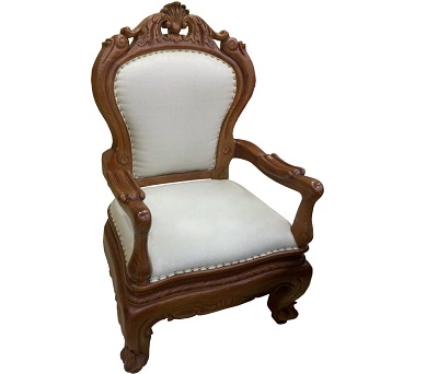 Ghế giám đốc sang trọng bọc nỉ xám nạm đinh đồng GHT64 ghế chủ tọa