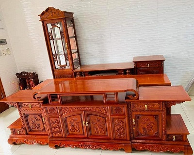 Kệ tivi hương đá tự nhiên dáng vòm KTV123