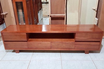 Kệ để tivi gỗ xoan đào 2m4 cạnh vuông KVN23 kích thước Dài 200, 220, 240 x Cao 63 x Sâu 40cm chất liệu Xoan đào có 6 ngăn kéo thiết kế hiện đại