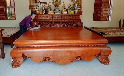 Sập gỗ hương đỏ nam phi cổ liền SG08