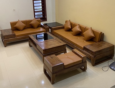 Ban ghế sofa chân quỳ văng 2600mm