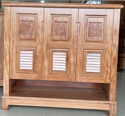 Tủ để giầy dép gỗ sồi 1m2 cánh lửng TGV49 chớp thoáng khí sang trọng
