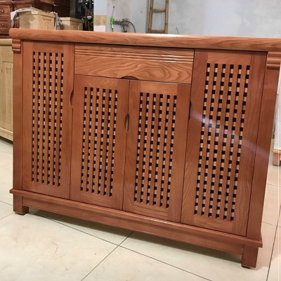 Tủ đựng giầy dép gỗ xoan đào nan gỗ 1m2 TGV02 kích thước Rộng 1m2