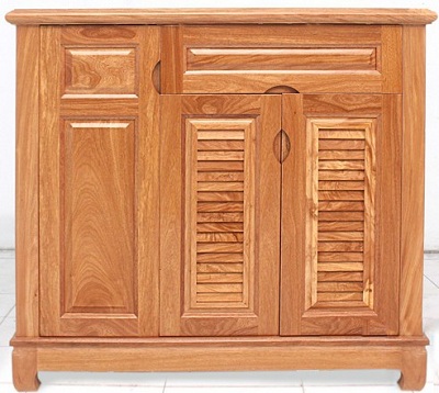 Tủ giầy dép gỗ đinh hương 3 cánh TGV42 Rộng 100 x Cao 90 Verneer