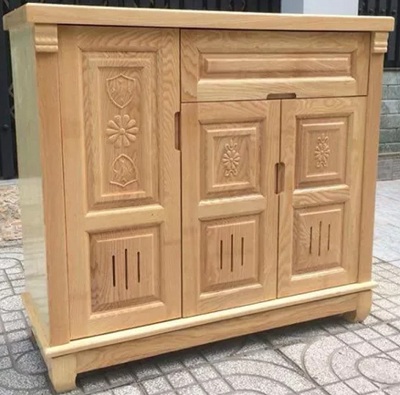 Thiết kế tủ để giầy gỗ Sồi nga có 3 cánh mở, 1 ngăn kéo TGV07