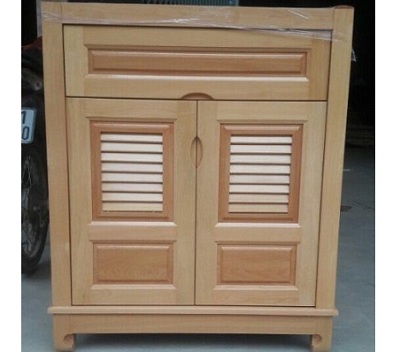 Tủ giầy gỗ sồi nga 80cm hai cánh chớp TGV65 ngăn tủ truyền thống