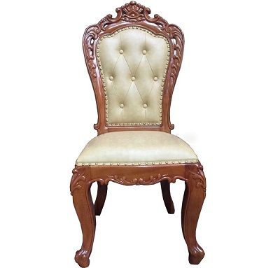 Ghế họp hội trường không tay bọc da màu sữa GHT108 dáng tân cổ điển