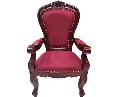 Ghế chủ tọa bọc nỉ đỏ sang trọng GHT73 Rộng 75 x Sâu 60 x Cao 125cm