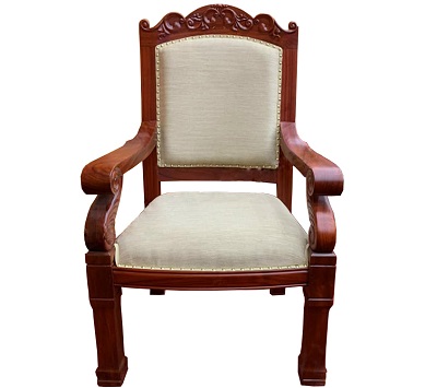 Ghế họp hội nghị gỗ tần bì có tay bọc nỉ GHT83 Rộng 65cm bọc nỉ trắng