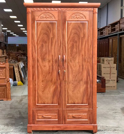 Tủ quần áo gỗ hương đá 3 cánh vòm 1m2 GTQA105