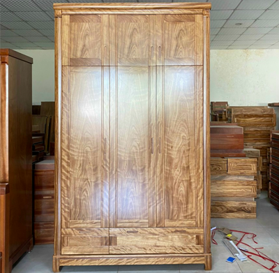 Tủ quần áo 2 tầng ba cánh gỗ hương xám GTQA115