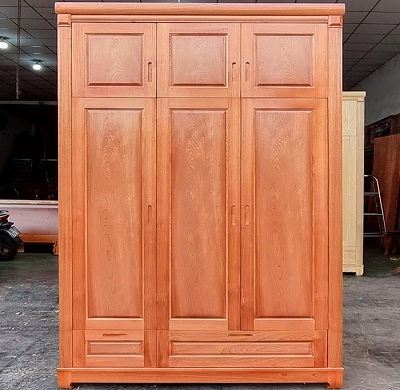 Tủ giầy gỗ xoan đào 2 tầng 3 cánh