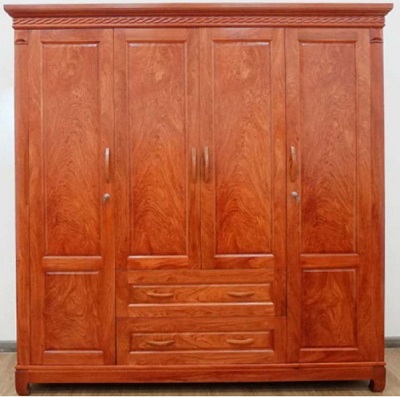 Tủ quần áo 4 cánh phẳng gỗ hương đá GTQA121