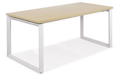 Bàn nhân viên Chân bàn sắt ống tam giác 60x60x82 hình chữ O, sơn tĩnh điện màu trắng.