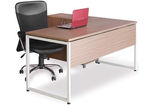 Bàn phó phòng gỗ ép công nghiệp chân sắt sơn tĩnh điện màu trắng BHV190